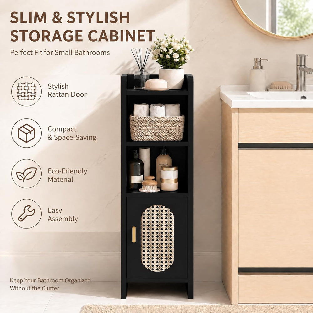 Small Bathroom Storage Cabinet，Narrow Toilet Paper Cabinets