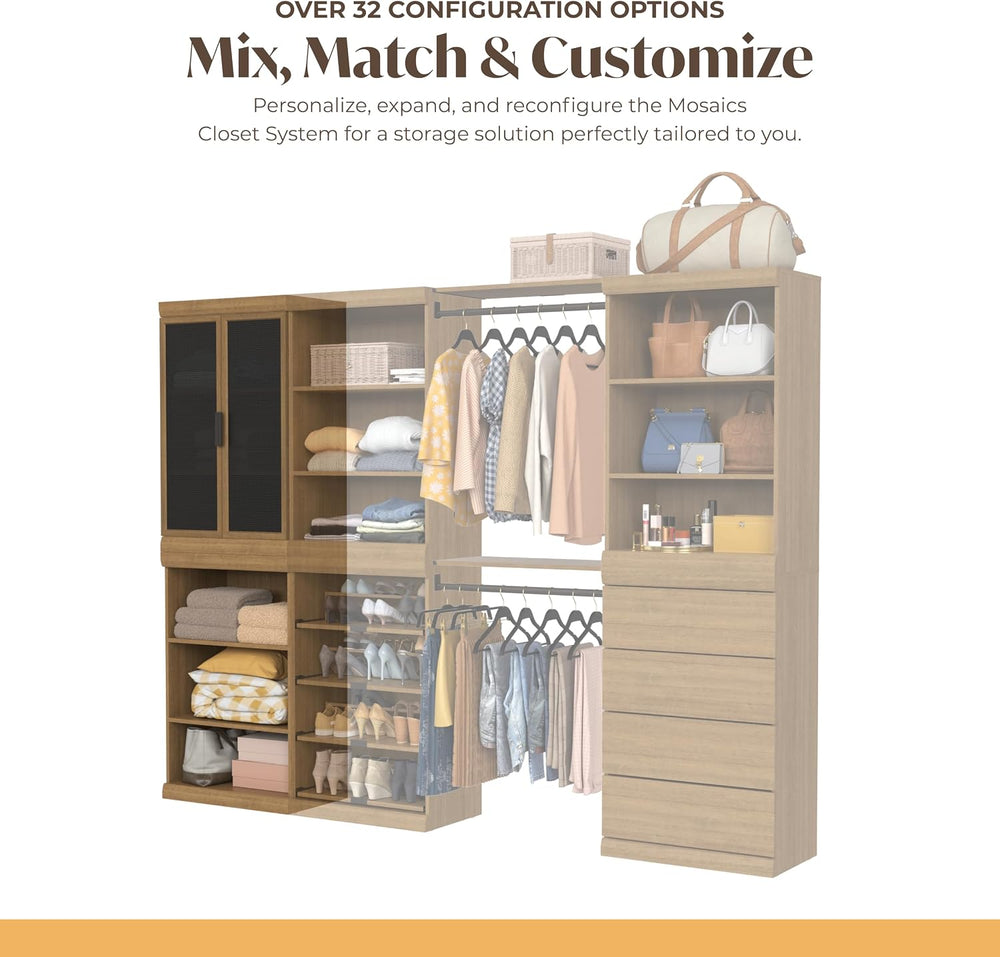ClosetMaid Mosaics 3 Shelf & Door Storage Cabinet, Stackable, Customizabl...