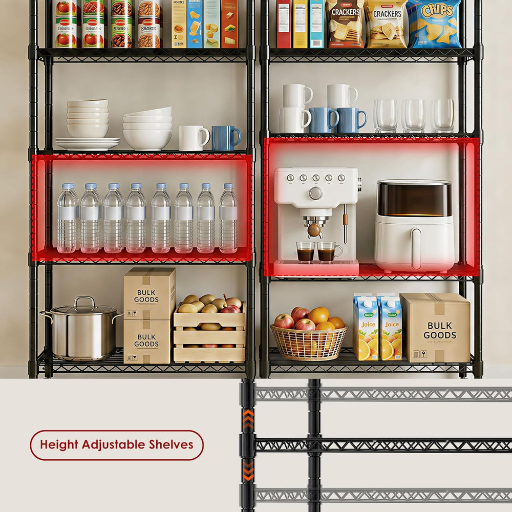 Simple Deluxe 4-Tier Heavy Duty Adjustable Storage Shelf with Wheels, 23.23”W...