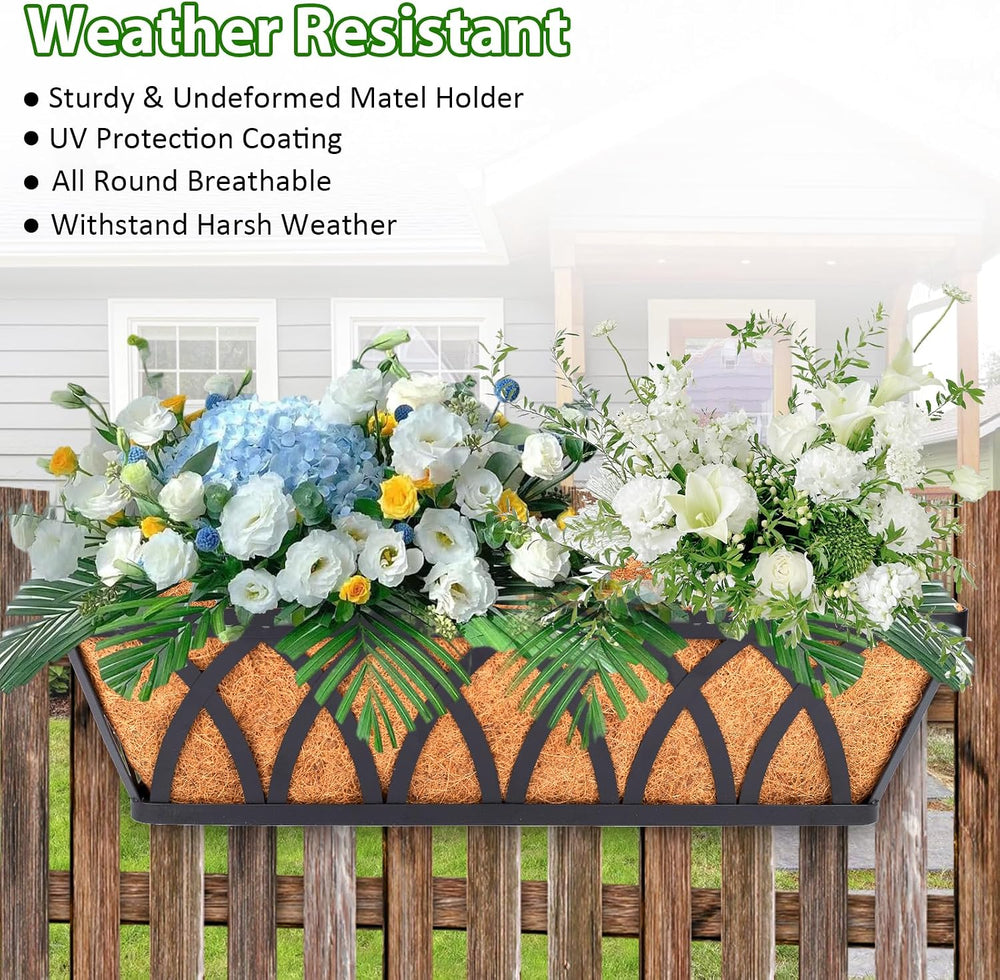 Deck Railing Planter Window Box - 2 Pack 30 Inch Deck Balcony Rail Planter wi...