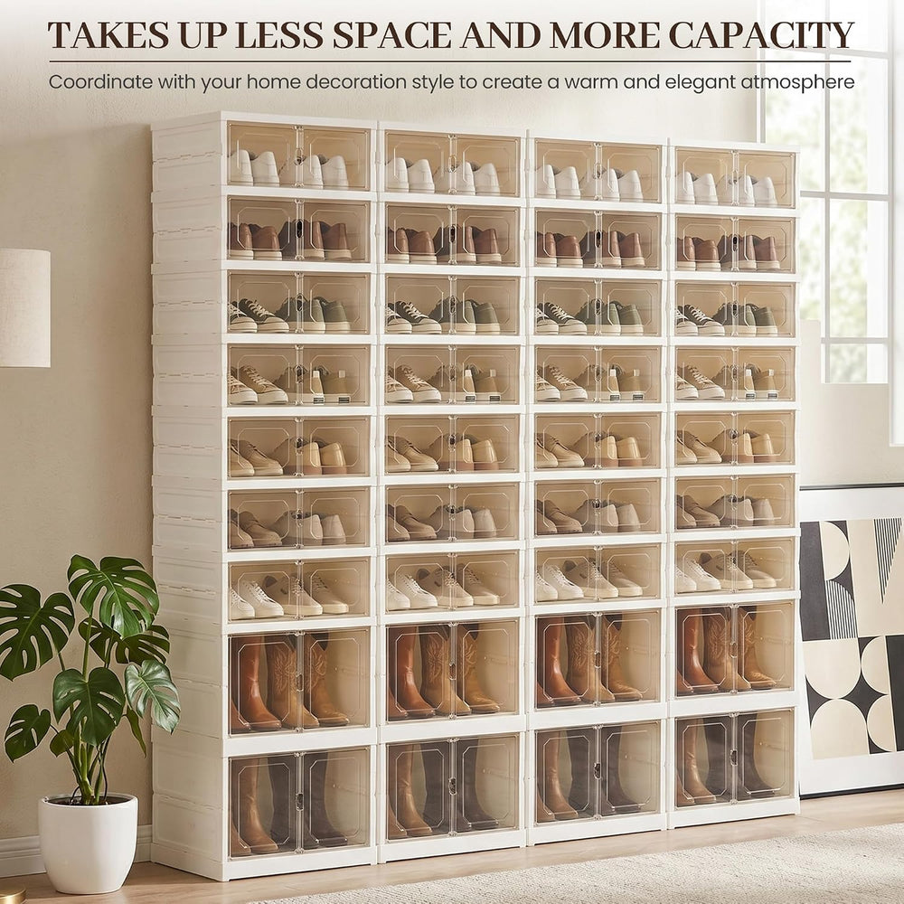 9-Tier Tall Shoe Rack with Wheels, Fits 18 Pairs & Dustproof