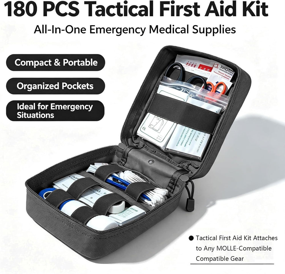 First Aid Kit EMT Medical IFAK Pouch Molle Tactical Med Emergency Bag Black