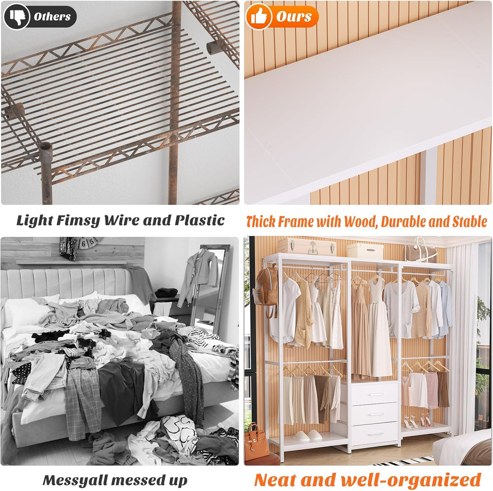 Aheaplus Garment Rack Heavy Duty Clothes Rack for Hanging Clothes,Clothing Ra...