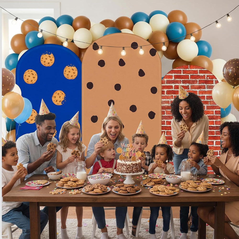 Moukeren 3 Pcs Cookie Arch Cover 4ft 5ft 6ft Spandex Backdrop Stand Decor
