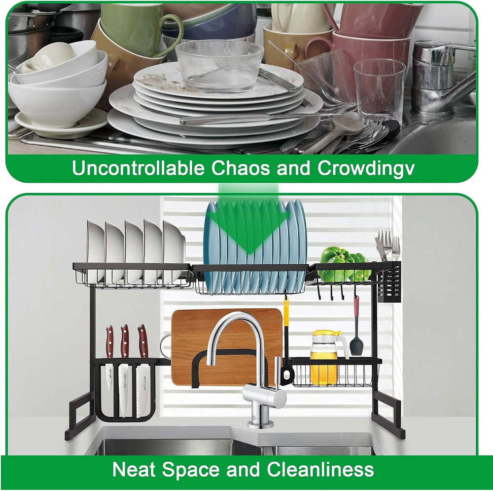 Over The Sink Dish Drying Rack, 2 Tier Dish Drying Rack,Dish Drainer Rack for...
