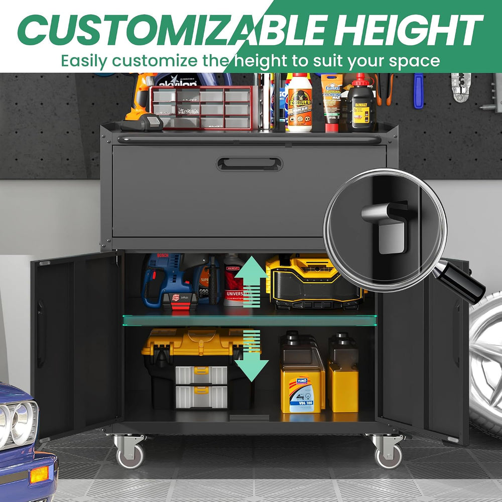 Garage Cabinet System | Heavy Duty Steel All-in-One Modular Garage Cabinet Se...