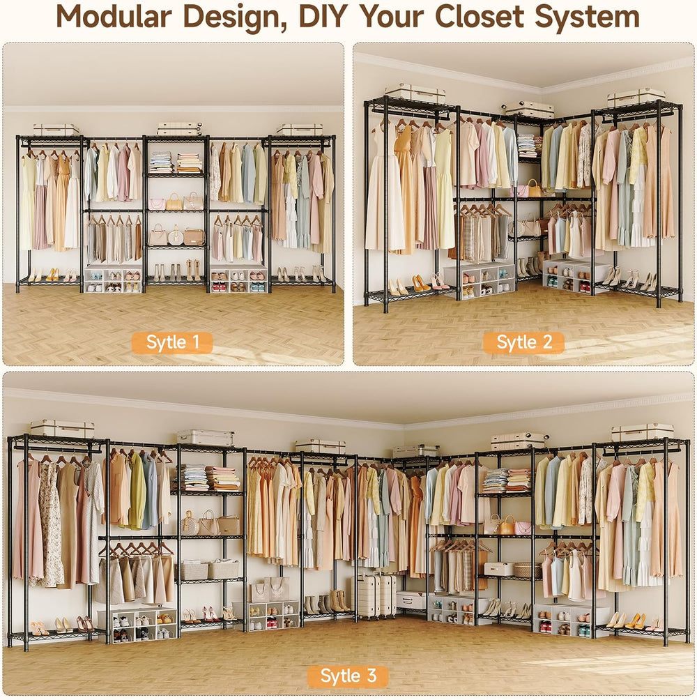 ONBRILL E5 Expandable Heavy Duty Large Freestanding Closet Organizer System