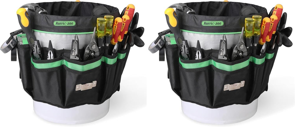 HURRICANE 5 Gallon Bucket Tool Bag Organizer, Garden Tool Caddy with 52 Pocke...
