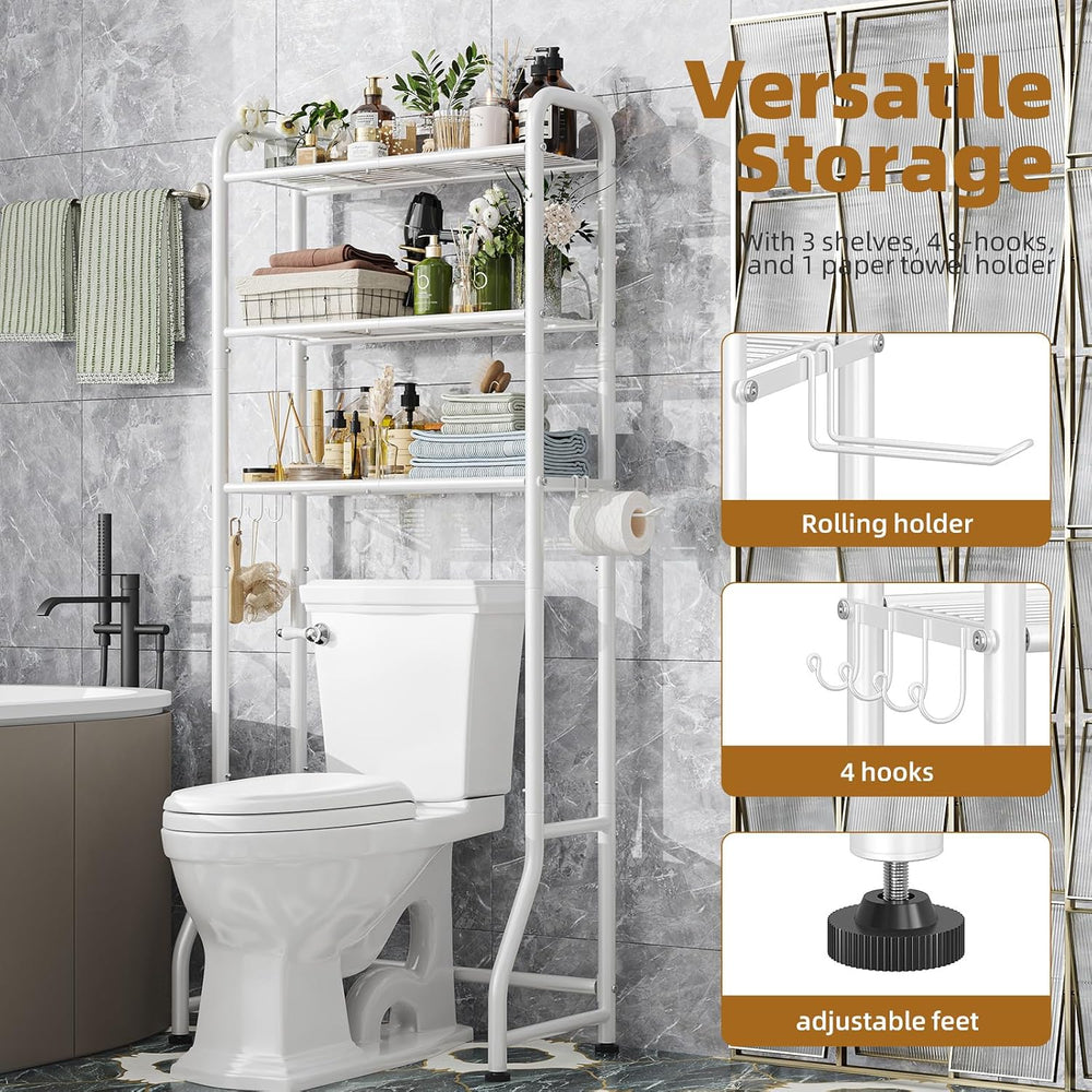 Simple Trending Over The Toilet Storage Rack, Metal 3 Tier Bathroom Organizer...
