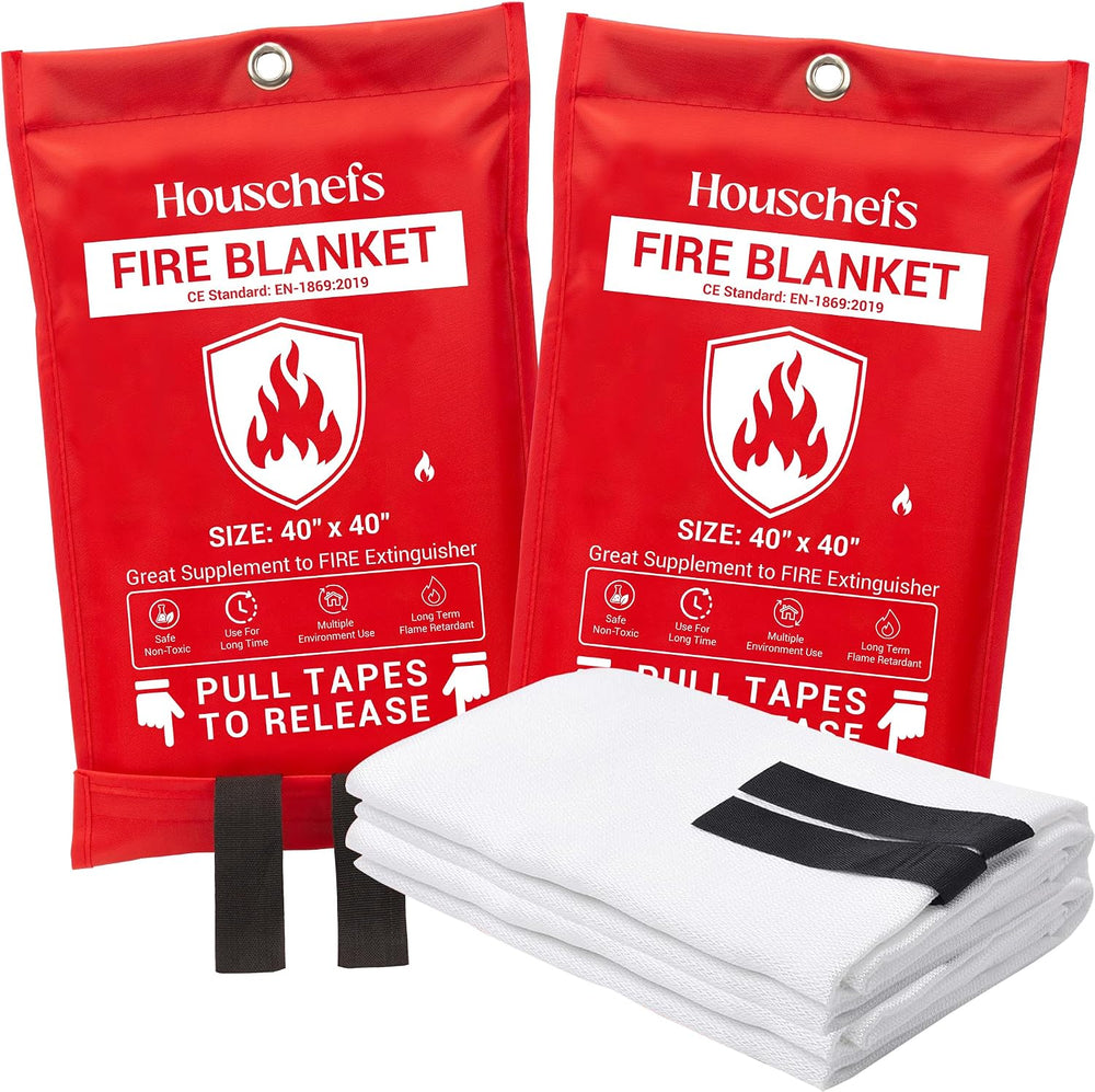Emergency Fire Blanket for Home & Kitchen, Fiberglass Fire Suppression Bl...