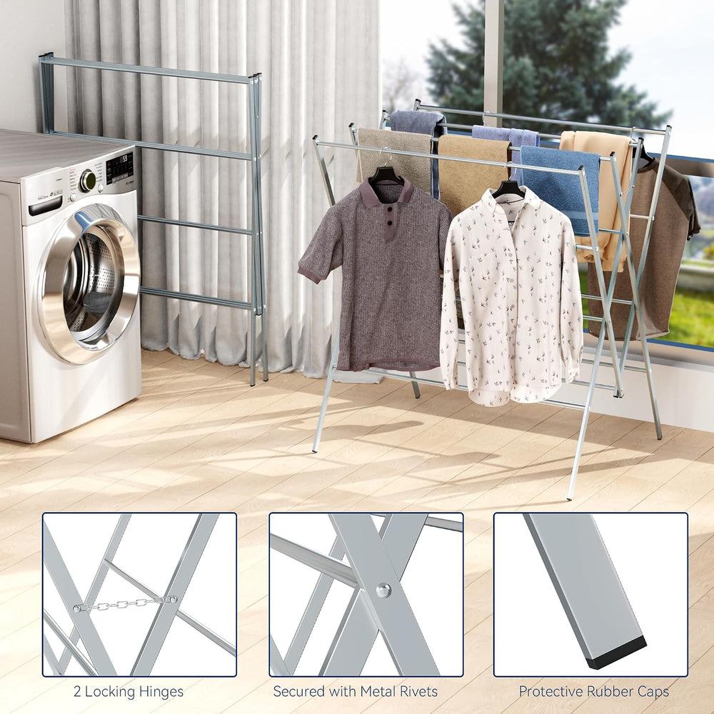 Whitmor Drying Rack Clothing, Foldable Clothes Drying Rack for Laundry, 12 Me...