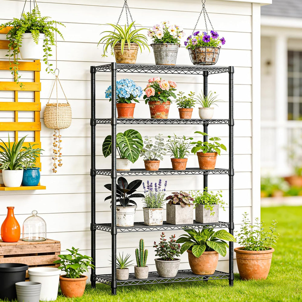 IZEUK 5-Tier Heavy Duty Metal Storage Shelving Unit, Adjustable Steel Wire Ra...