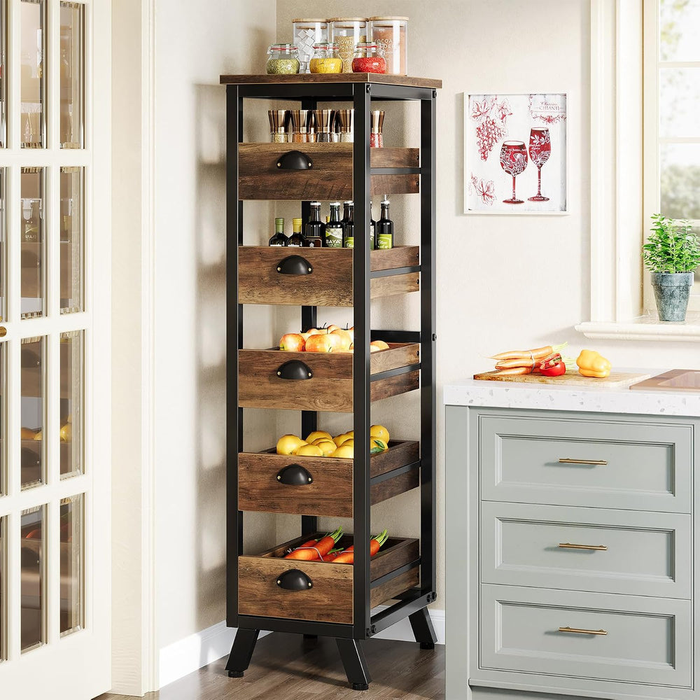Tribesigns 5-Tier Narrow Kitchen Stand Fruit and Vegetable Storage Rack