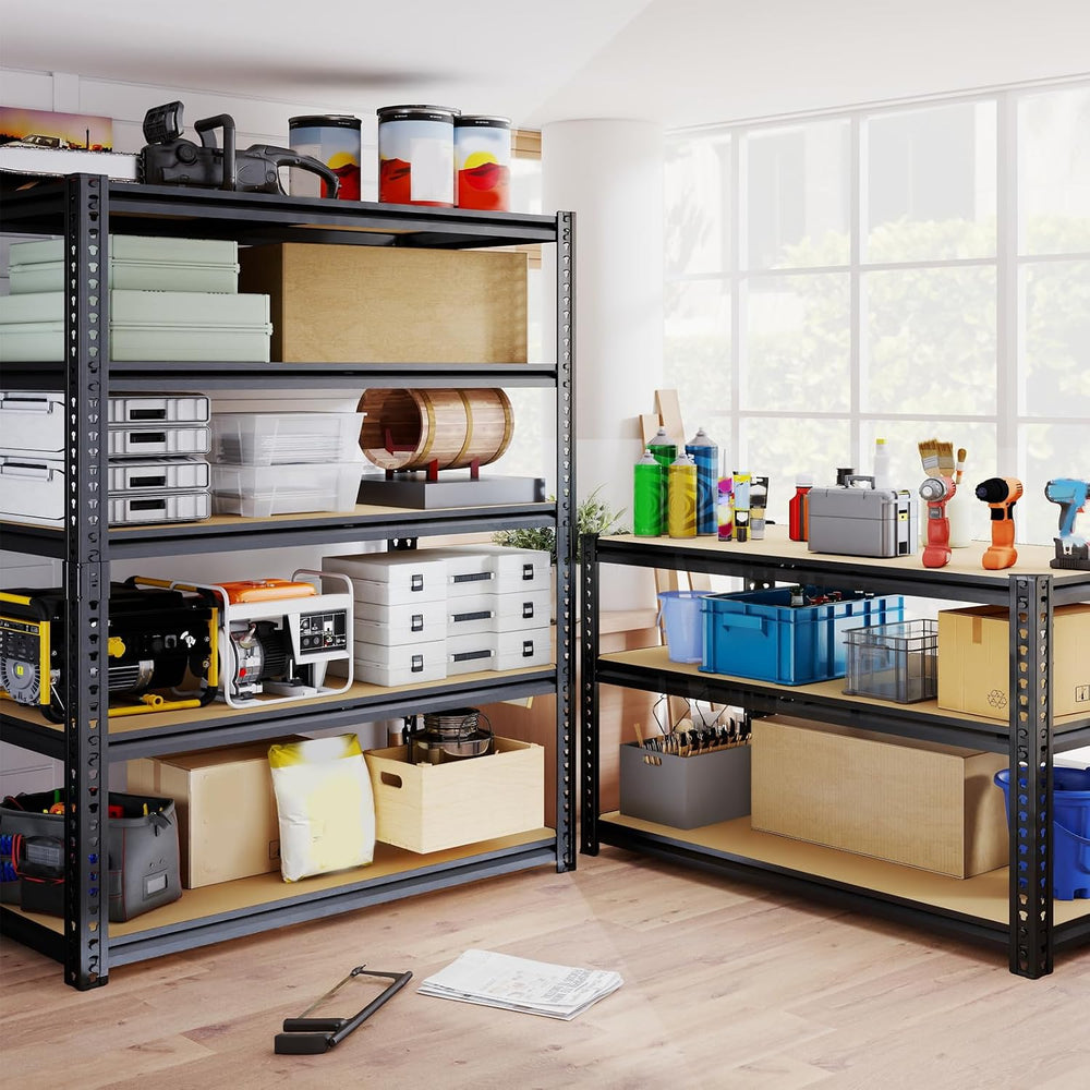Garage Shelving Unit,40''W Black Storage Shelf,5 Tier Storage Racks a...