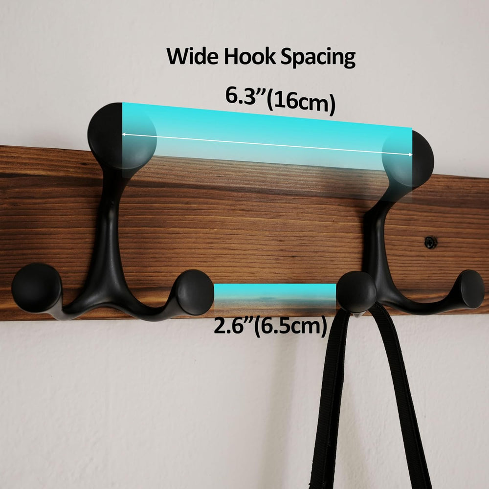 WEBI Coat Rack Wall Mount,30" Solid Wood Coat Hooks Wall Mounted Coat Ha...
