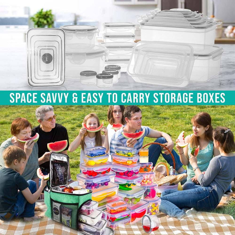 RockBerry 50 Pcs Large Food Storage Containers with Lids Airtight-85 OZ to sm...