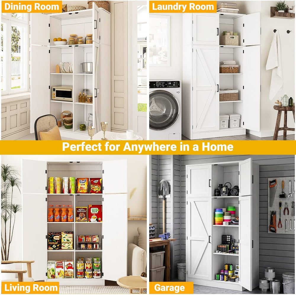 Unikito 71” Tall Kitchen Pantry Cabinet with Adjustable Shelves, 2 Pack