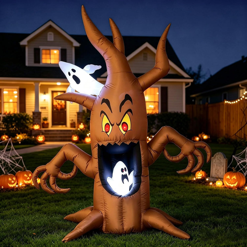 Oasis Trim 8Ft Inflatables Halloween Ghost Tree — Outdoor Yard Decoration