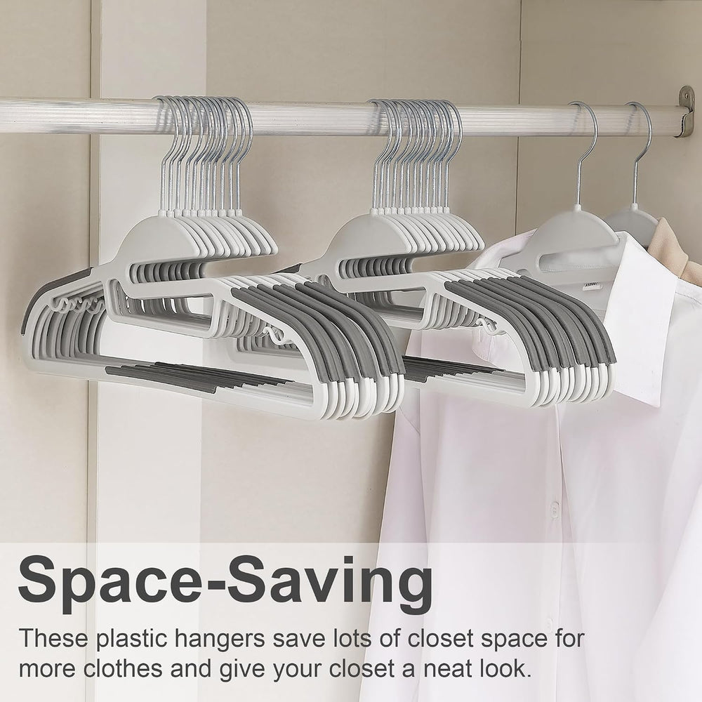 VECELO 50 Pack Coat Hangers, Premium Quality Plastic Suit Clothes Hanger, Non...