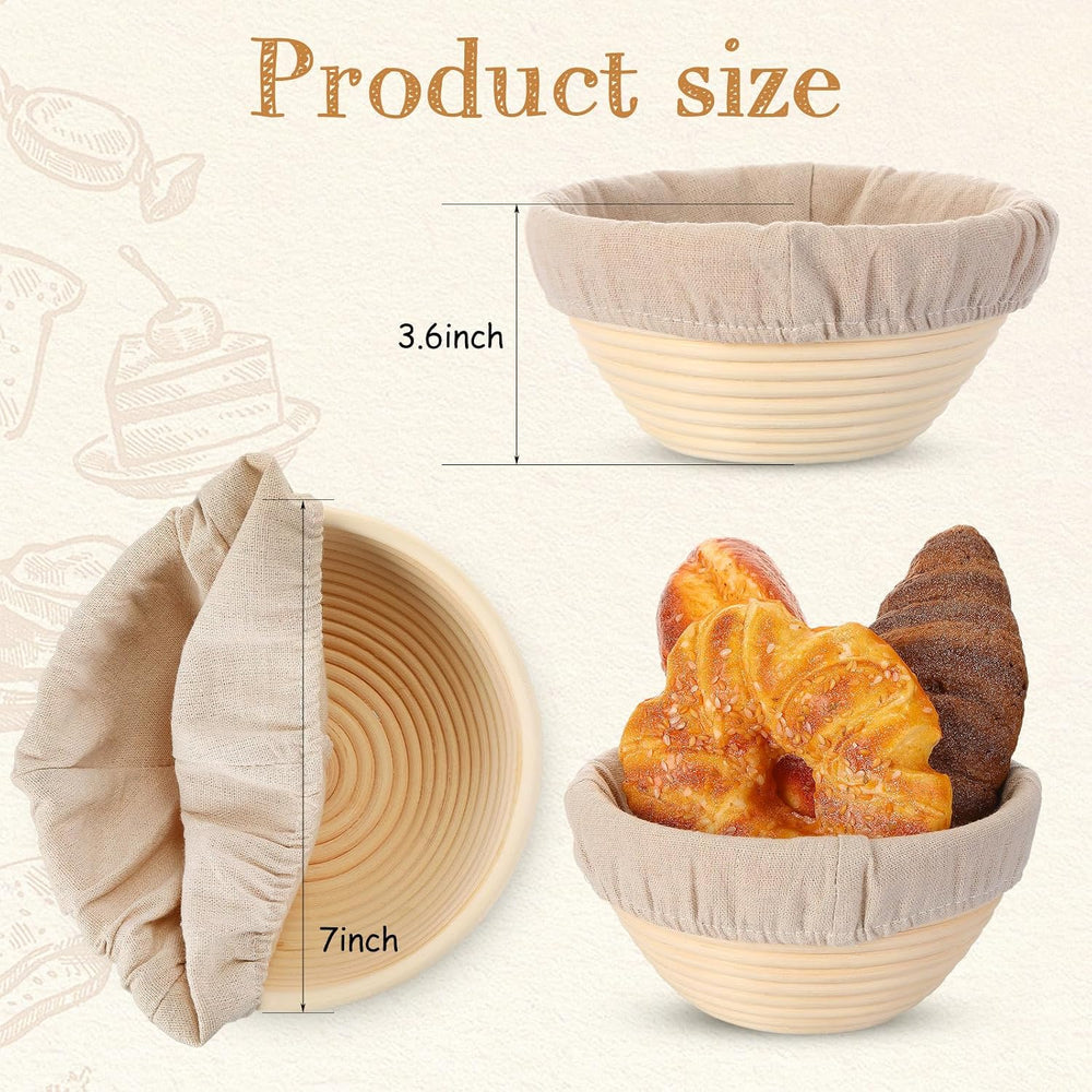 Irenare 10 Pcs Bread Banneton Proofing Basket Round Dough Sourdough Proofing ...