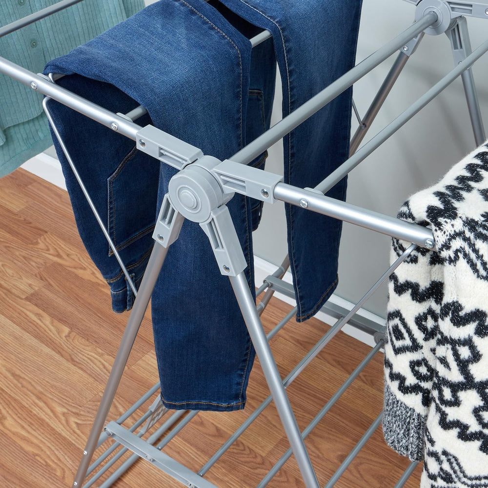 Foldable Clothes Drying Rack with Shoe Drying Area by Home Basics | Powder Co...