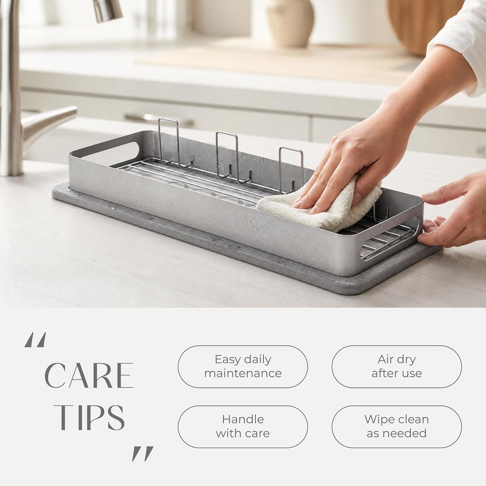 SUS304 Stainless Steel Cup Drying Rack with Diatomite Tray