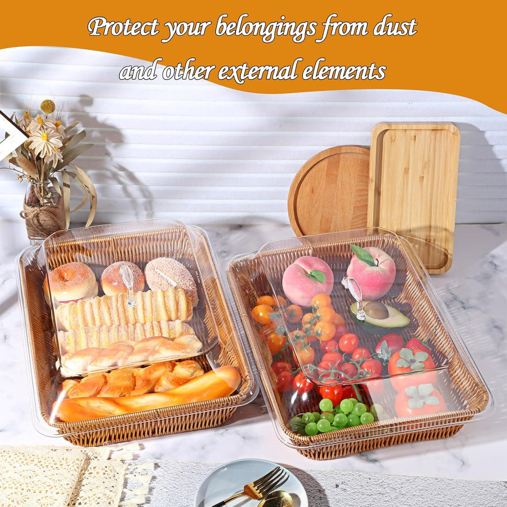Ziliny 2 Set Wicker Bread Basket forServing, 15.75" X 11.81",13.78&...