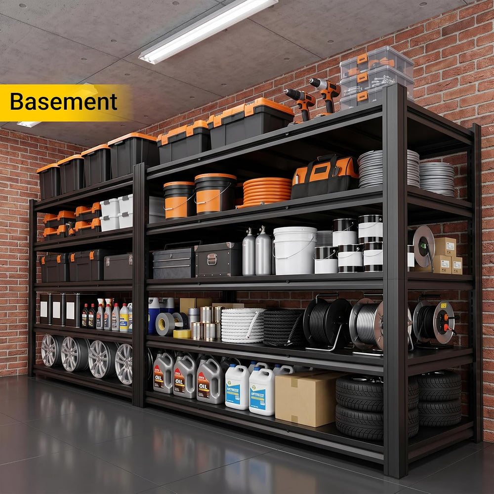 5-Tier Heavy Duty Garage Shelving, 5000LBS Capacity Boltless Rack, 72" H...