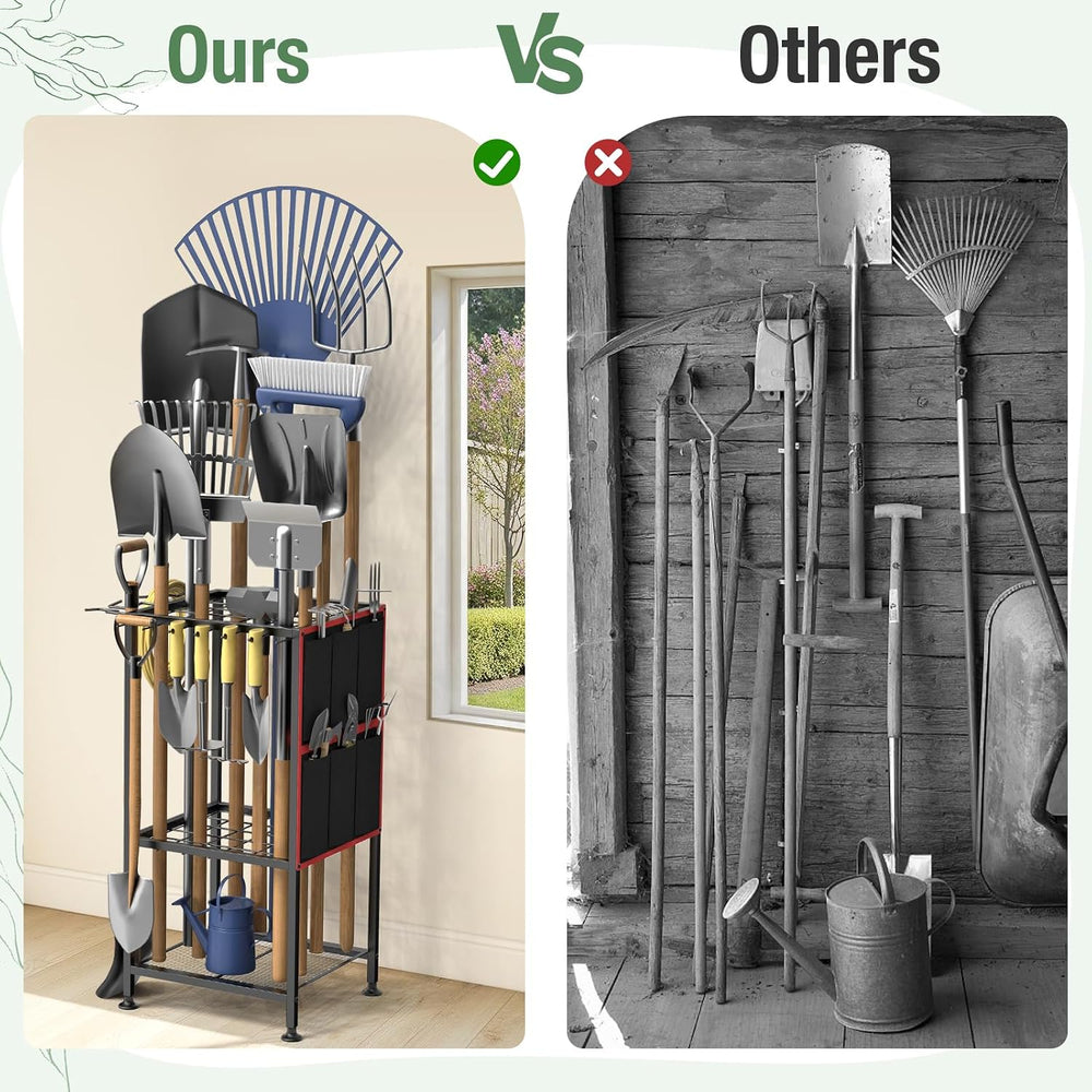 Garden Tool Organizer,Metal Yard Tool Organizer ,Holds 50 Long-Handled Tools/...