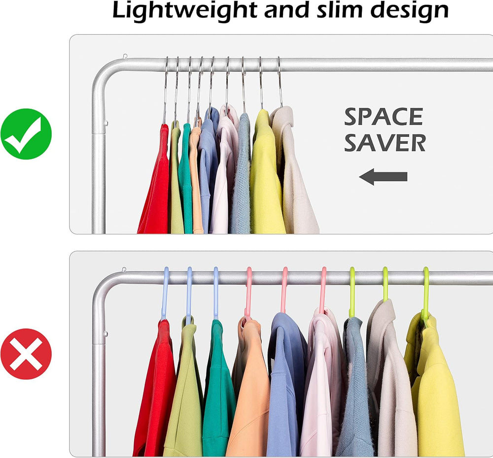 KEETDY 50 Pack Metal Hangers Coat Hangers Heavy Duty Stainless Steel Clothes ...