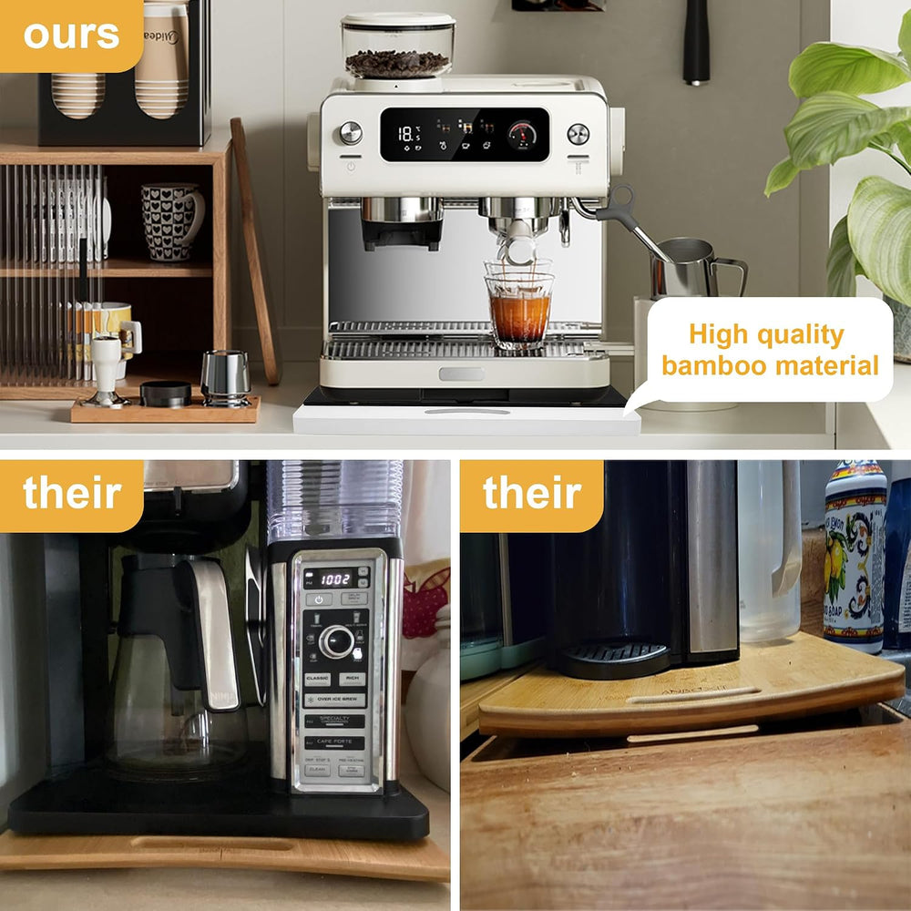 MinBoo Bamboo Appliance Slider,Sliding Tray for Coffee Maker, Kitchen Counter...