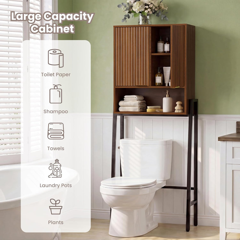25"W Over The Toilet Storage Cabinet,Toilet Storage Cabinet, Walnut