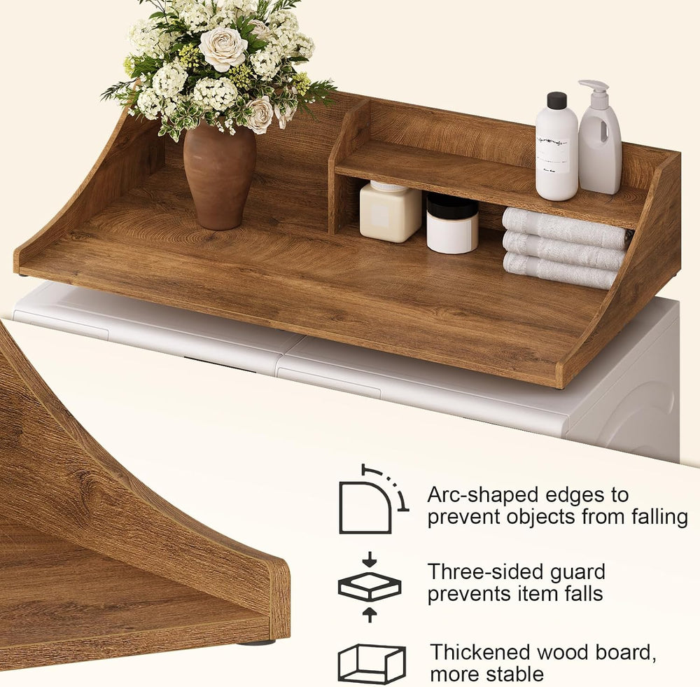 Washer and Dryer Countertop, 54'' Laundry Shelf Organizer Wood Dryer ...