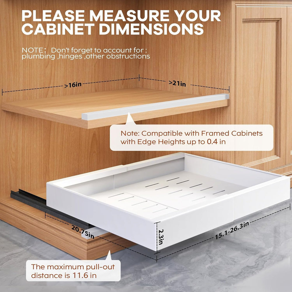 2 Pack Pull Out Cabinet Organizer for Wide Cabinets,Expandable 15.1"-26....