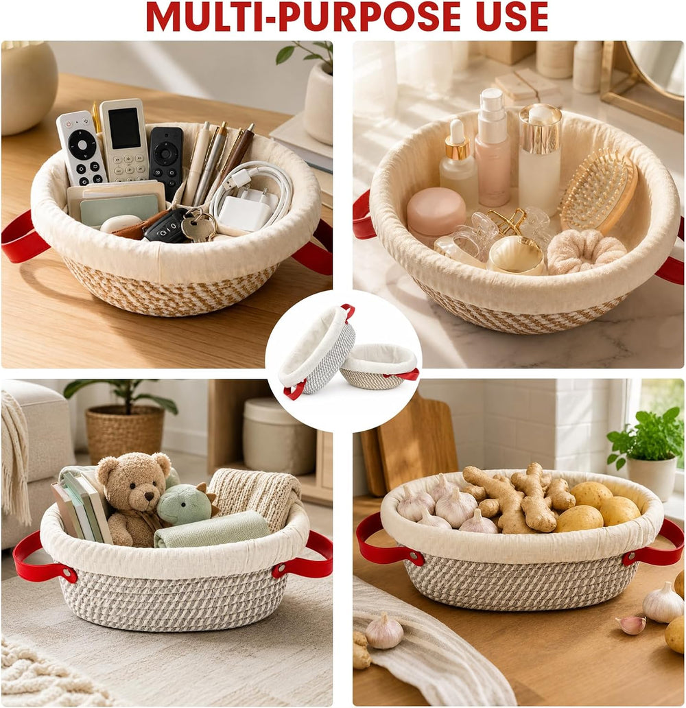 Banneton Bread Proofing Basket, 9" Round & 10" Oval Cotton Rope...