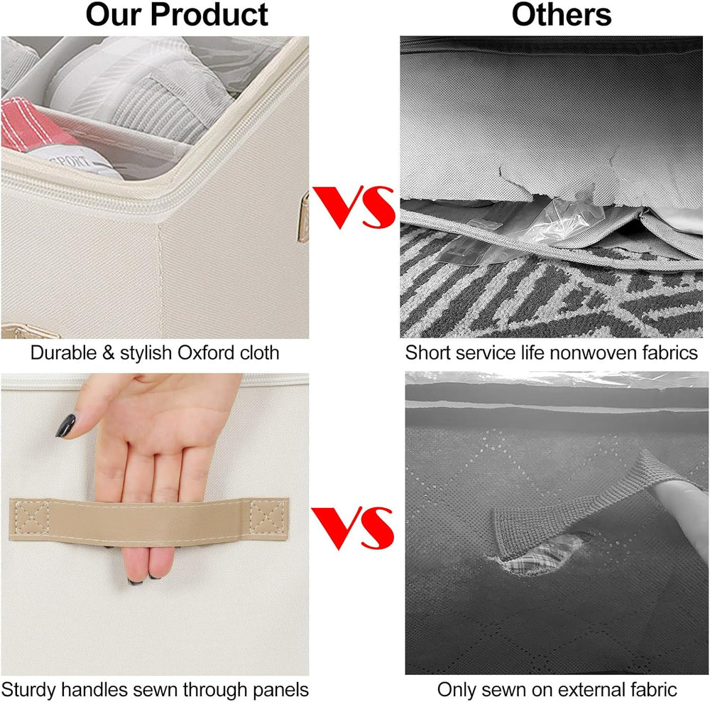 TOPIA HOME Shoe Organizer for Closet 2 Pack, Foldable Shoe Box with Adjustabl...