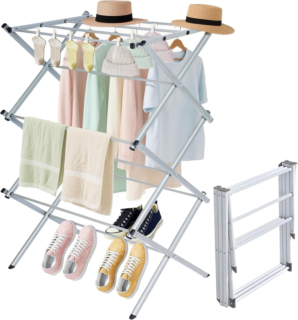 Whitmor Foldable Clothes Drying Rack: 3 Tier Laundry Drying Rack, Collapsible...