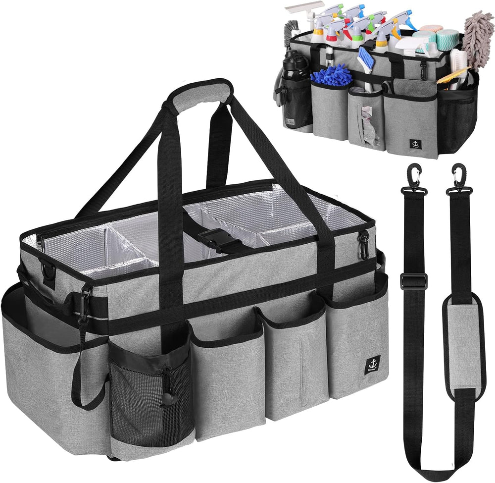 Extra large Cleaning Caddy Bag Built-in hard plastic Aluminum foil lining