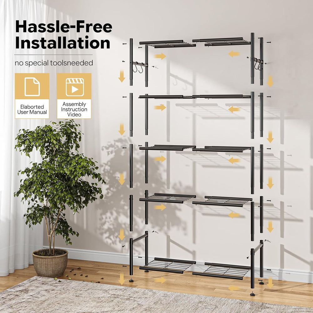 Simple Trending 5 Tier Storage Shelves, 33.5" W x 12.5" D x 71.25&q...