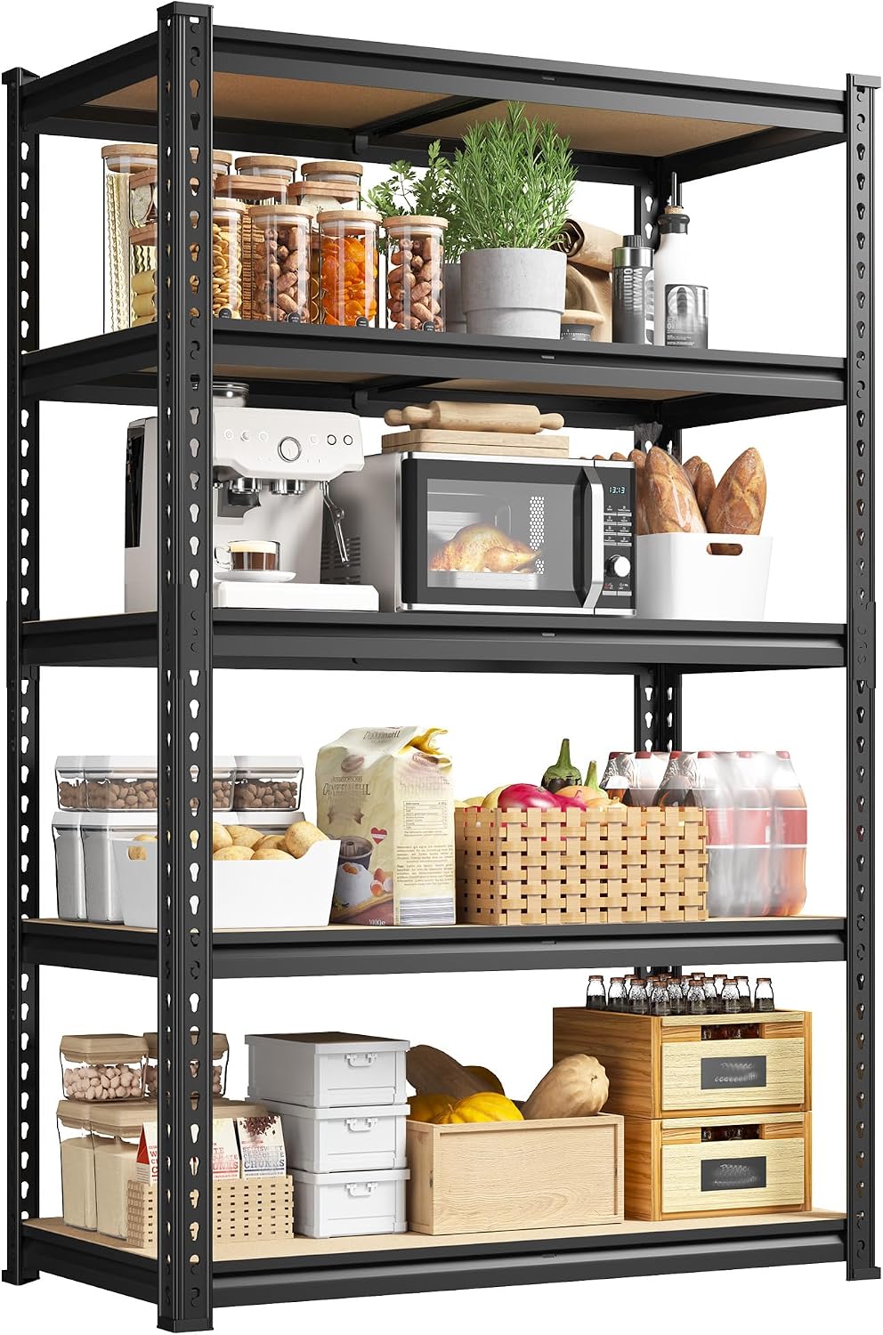 DurayLoly Shelving Unit,15.75" D×31.55" W×63.05" H Shelves for...