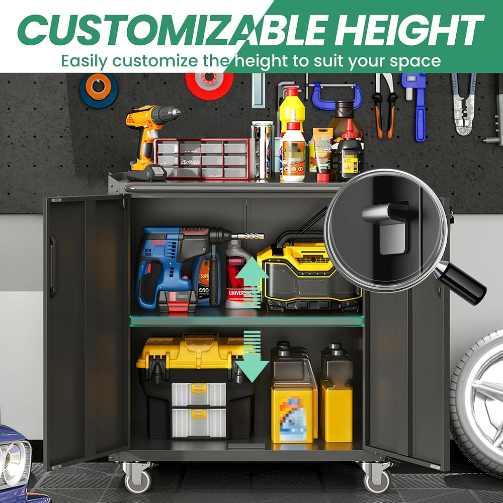 10-Piece Heavy Duty Steel Garage Cabinet System | All-in-One Modular Garage C...