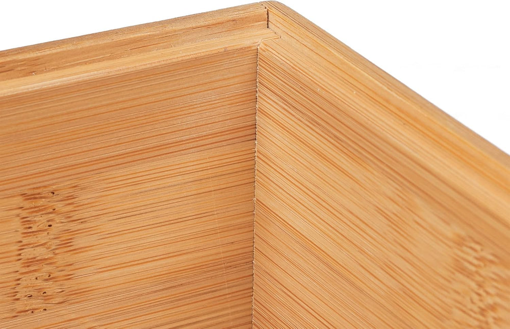 Relaxdays Storage Box, Stackable, Dimensions H x W x D: 14 x 30 x 20 cm, Bamb...