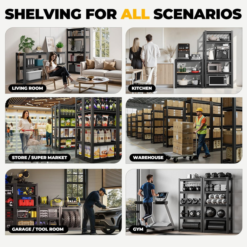 Auto Dynasty 5-Tier 72" H Garage Shelving, Heavy Duty Adjustable Metal Rack