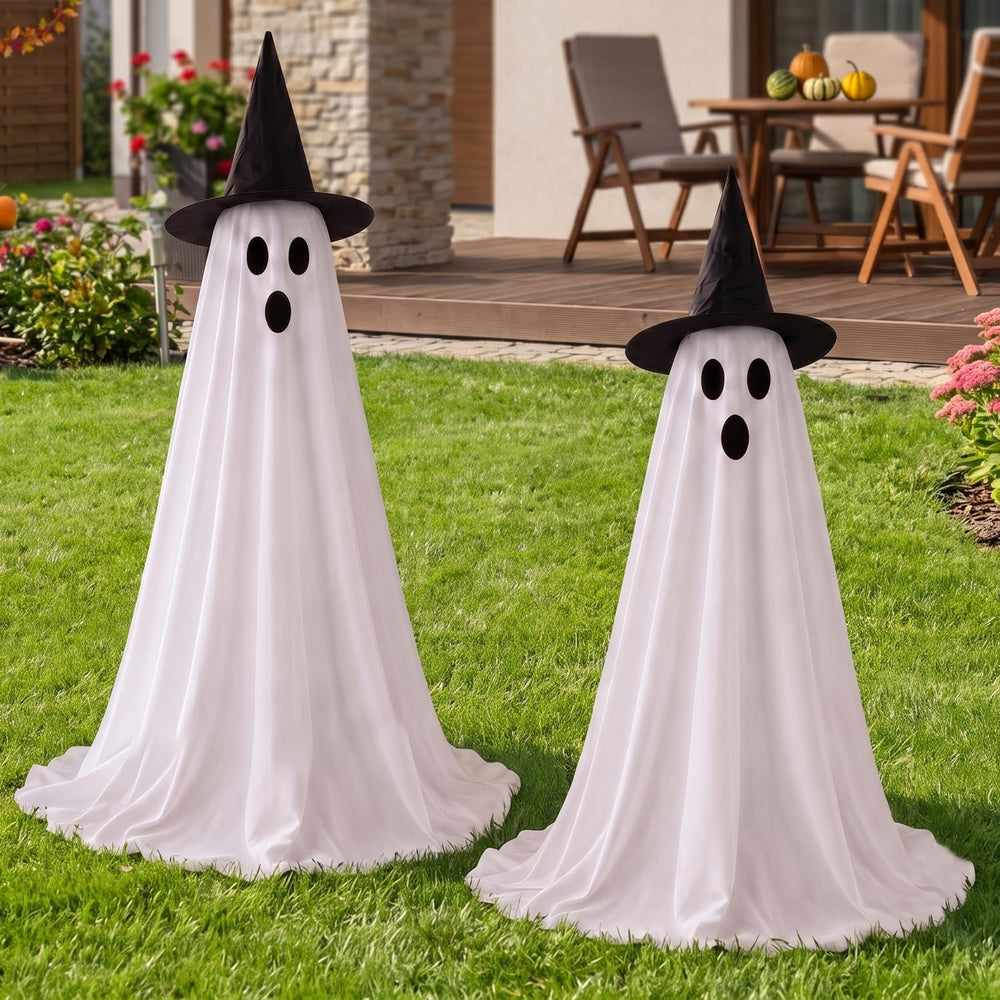 2 Packs 59” Halloween Decorations Outdoor, Spooky Light Up Ghost Indoor Decor...