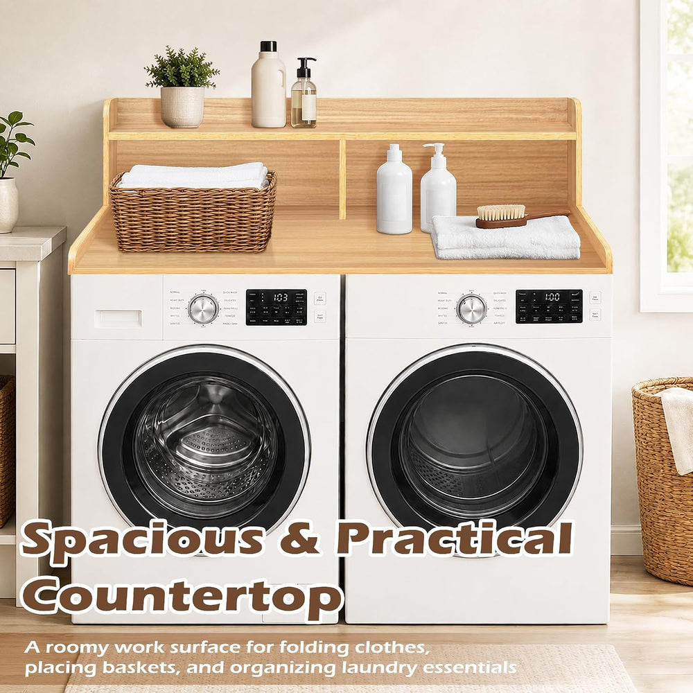Royxen Laundry Countertop with 2-Tier Shelf Universal Fit, Washer and Dryer C...