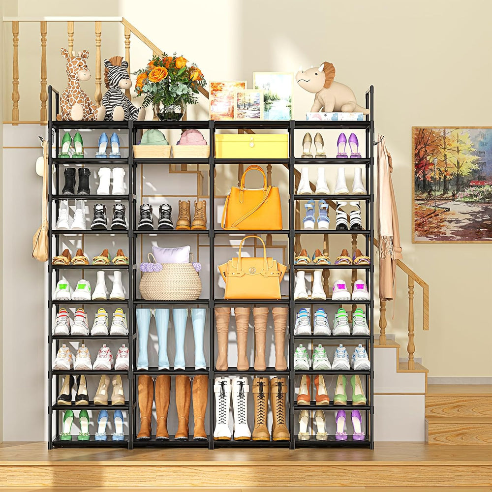 Kottwca 4 Row 10 Tier Large Shoe Rack Organizer for Closet Entryway, 72-80 Pa...