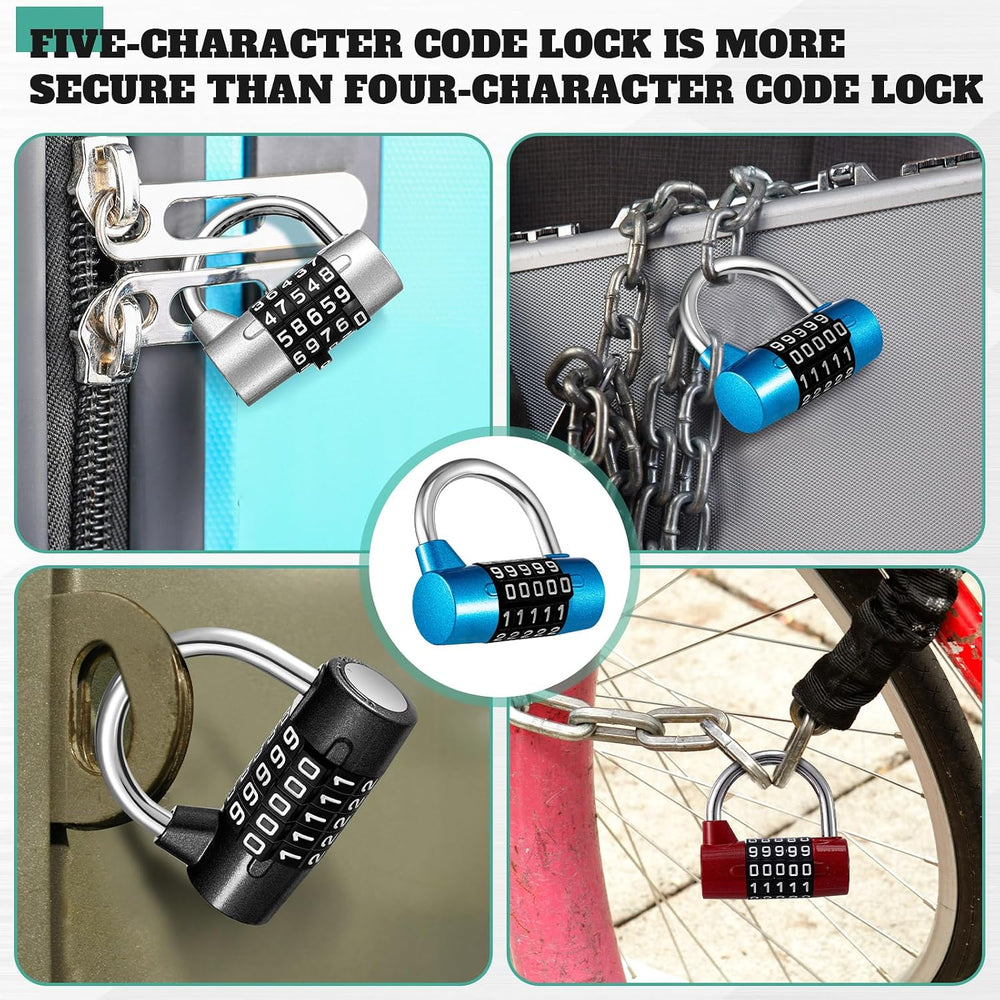 Shimeyao 8 Pcs 5 Combination Lock Metal 5 Digit Lock Heavy Duty Word Gym Lock...
