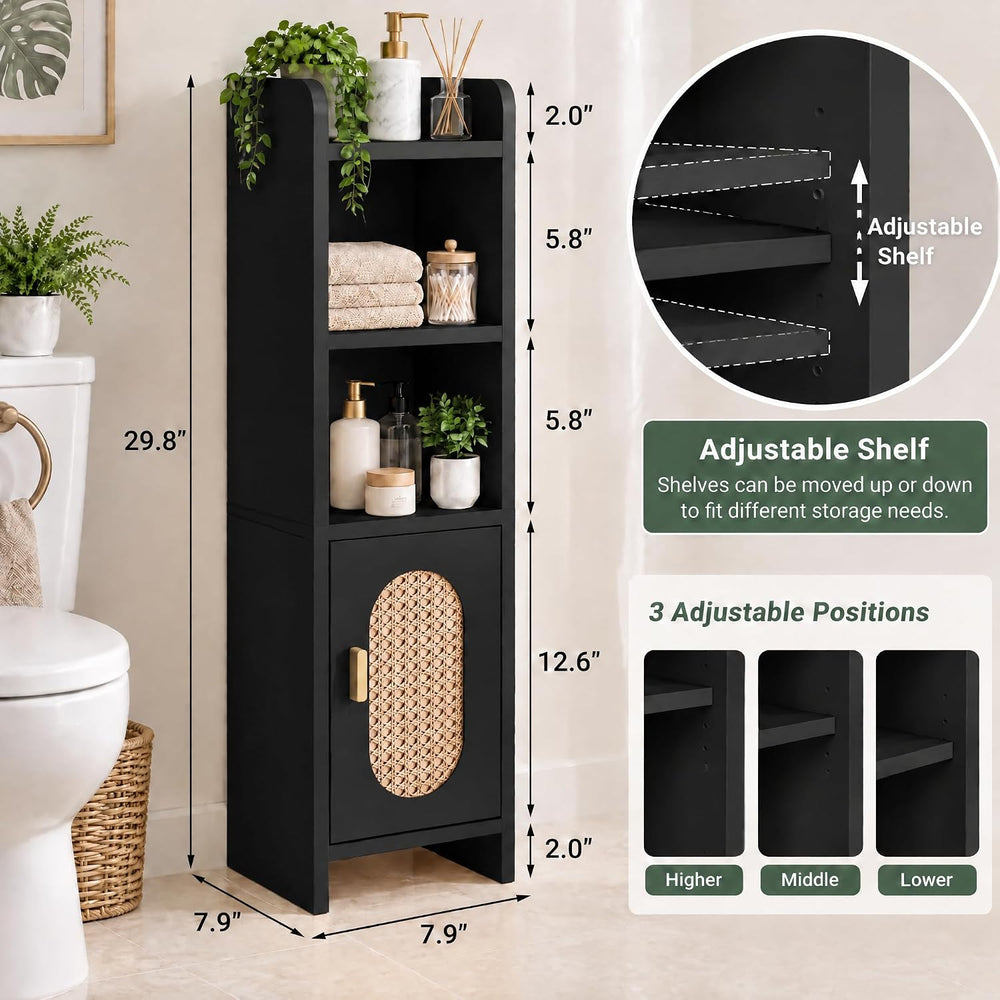 Small Bathroom Storage Cabinet，Narrow Toilet Paper Cabinets