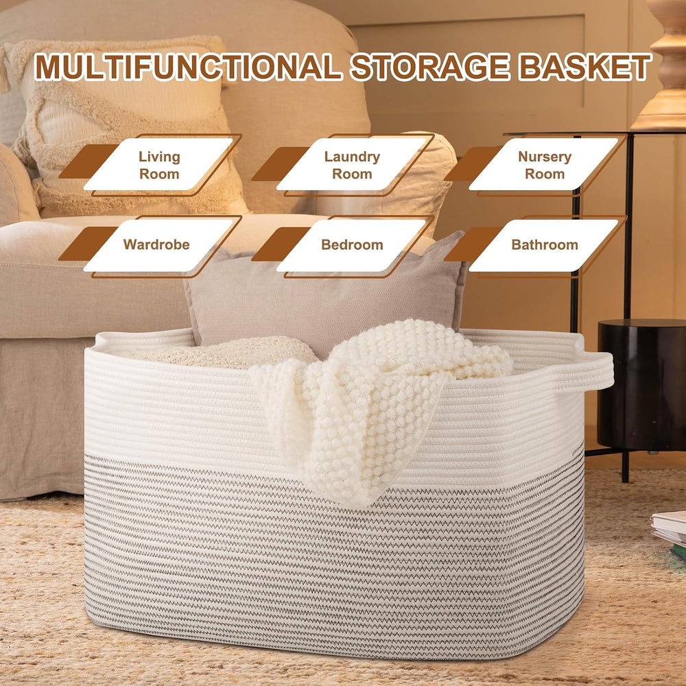 OIASKET 90L Extra Large Blanket Basket Living Room, 24"x16.9"x14.2&...