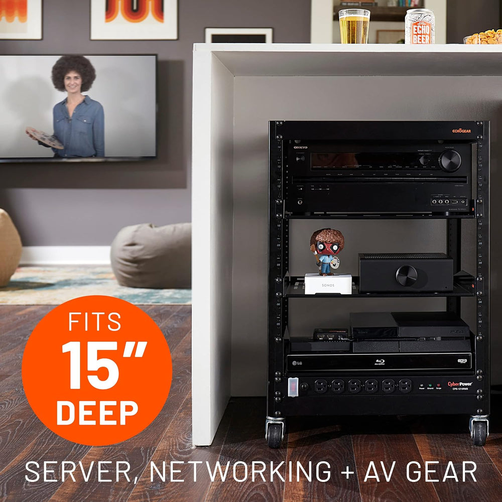 ECHOGEAR 3U Rack Shelf - Universal Design Works with Any Rack - Holds 75bs of...